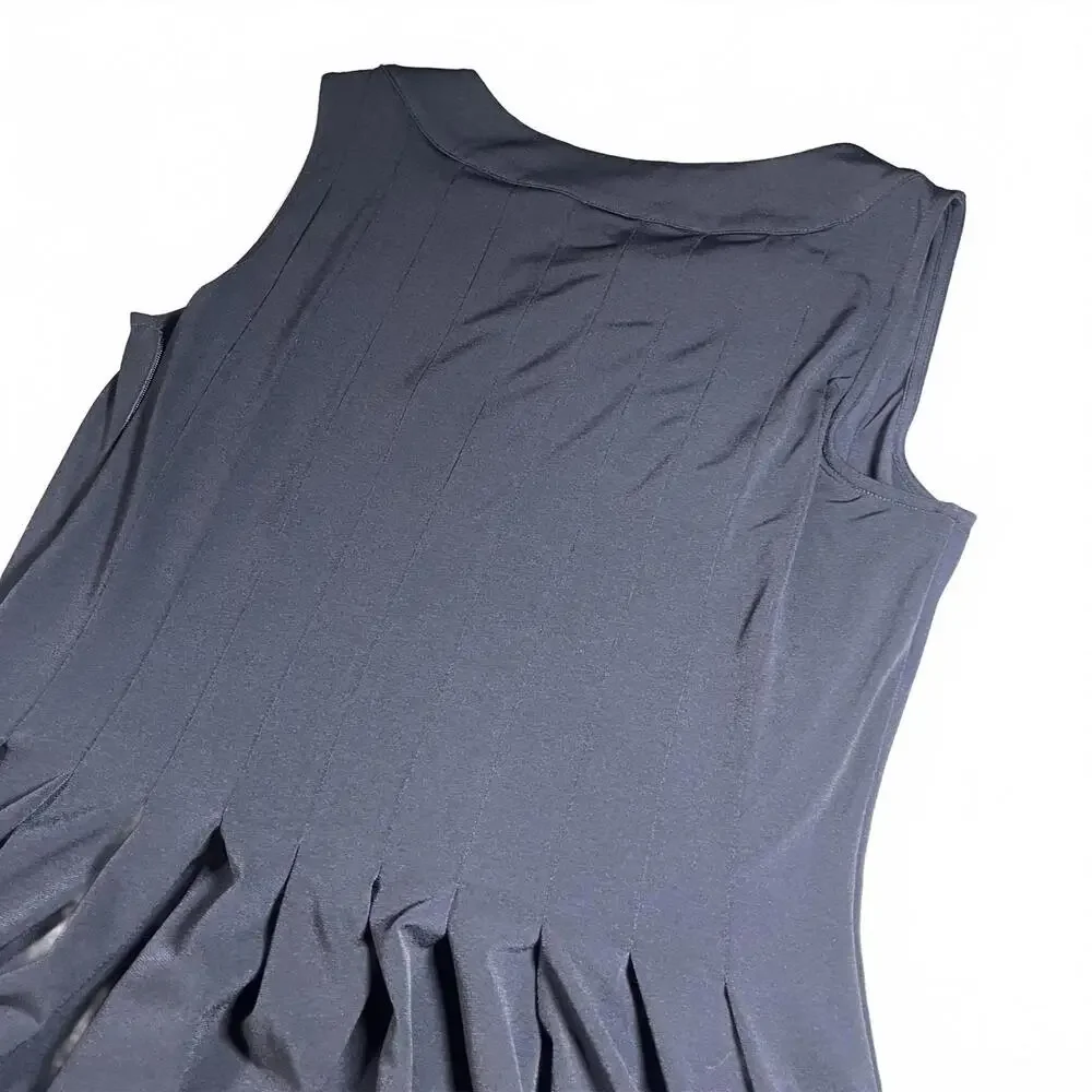 Brooks Brothers $349 Woman’s L Pleated Flare Dress Sleeveless poly/spandex blend - Picture 7 of 9